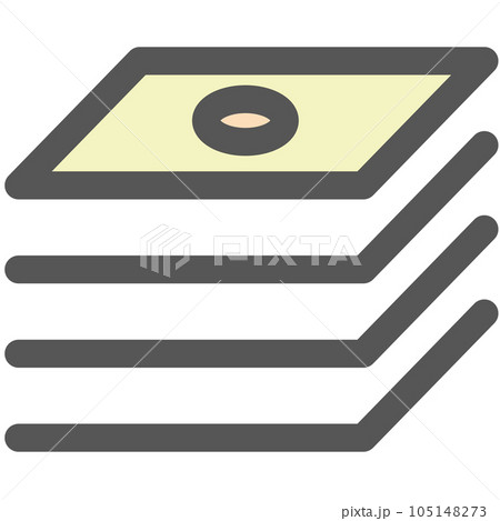 ミニミニカラーアイコン　札束 105148273