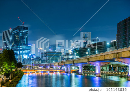 大阪夜景【大阪北浜の夜景】 105148836