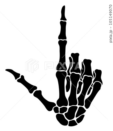 Skeleton bone pointing the index finger hand sign Skeleton bone pointing the index finger hand sign 105149070