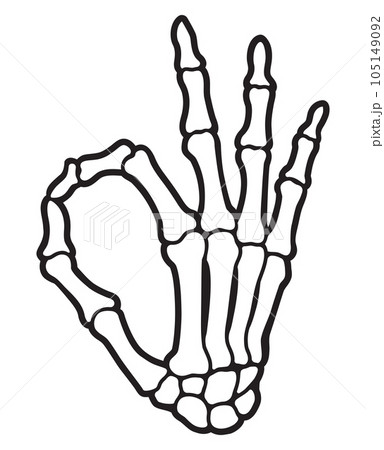 Skeleton finger OK hand sign illustrationsのイラスト素材 [105149092] - PIXTA