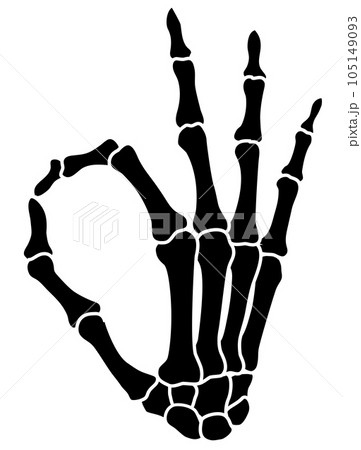 Skeleton finger OK hand sign illustrationsのイラスト素材 [105149093] - PIXTA