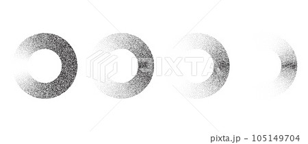 Set of textured gradient rings. Black dotted...のイラスト素材 [105149704] - PIXTA