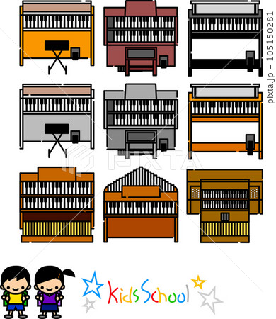 様々なタイプのオルガンのシンプルなアイコンテイストのベクター素材セット 様々なタイプのオルガンのシンプルなアイコンテイストのベクター素材セット 105150281