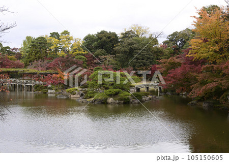 京都仙洞御所　南池の紅葉 105150605