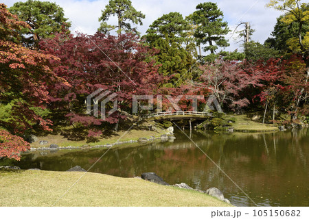 京都仙洞御所 紅葉橋の紅葉 京都仙洞御所 紅葉橋の紅葉 105150682