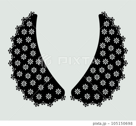 black cotton collar lace design vector. 105150698