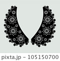 black cotton collar lace design vector. 105150700