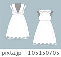 short dress with vintage lace cotton fashion cad. 105150705