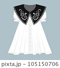 short dress with vintage lace cotton fashion cad. 105150706