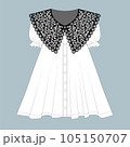 short dress with vintage lace cotton fashion cad. 105150707