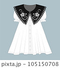 short dress with vintage lace cotton fashion cad. 105150708