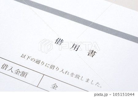 お金を貸し借りする際の取り決めを明文化した借用書 お金を貸し借りする際の取り決めを明文化した借用書 105151044