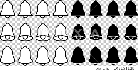 Vector illustration set of monochrome bells Vector illustration set of monochrome bells 105151129
