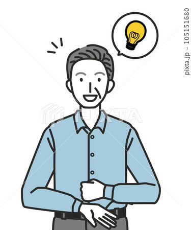 ひらめくシニア男性 105151680