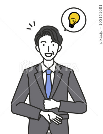 ひらめく中年男性社員 105151681