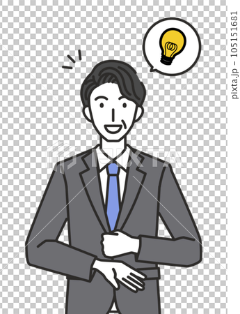 ひらめく中年男性社員 105151681