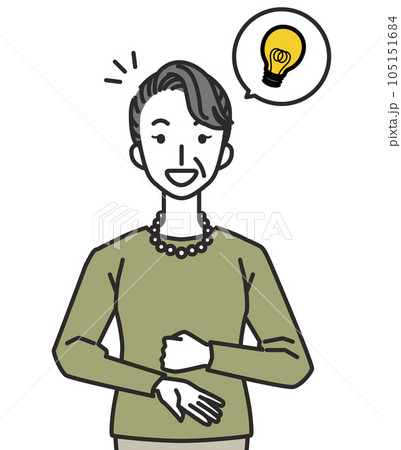 ひらめくシニア女性 105151684