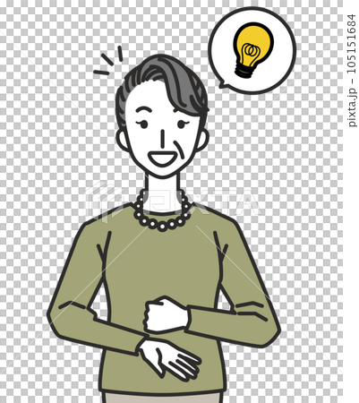 ひらめくシニア女性 105151684