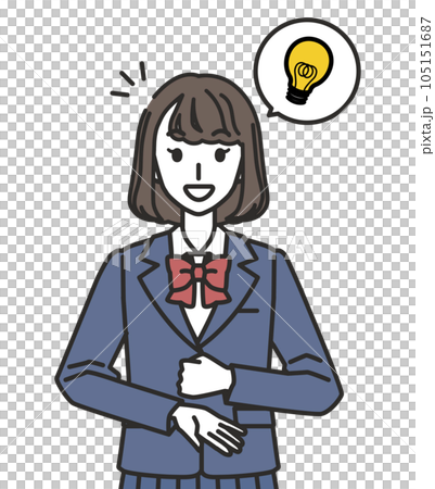Illustration of a flashing female junior high school student and high school student Illustration of a flashing female junior high school student and high school student 105151687