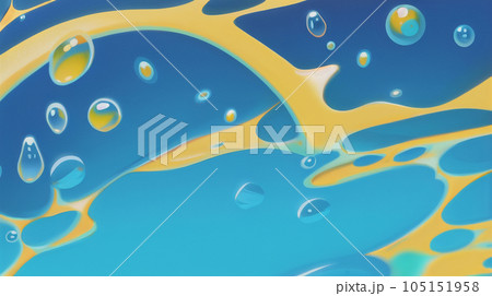 黄色と水色の飛び散るペンキ　壁紙 105151958