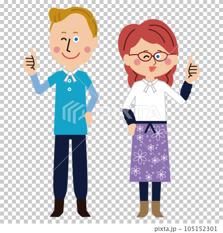 Pop and fashionable person Inbound farming experience men and women pointing 105152301