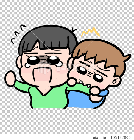 Boy biting his friend's arm 105152800