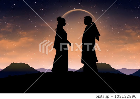 織姫と彦星の再開のイメージ9　AI生成画像 105152896