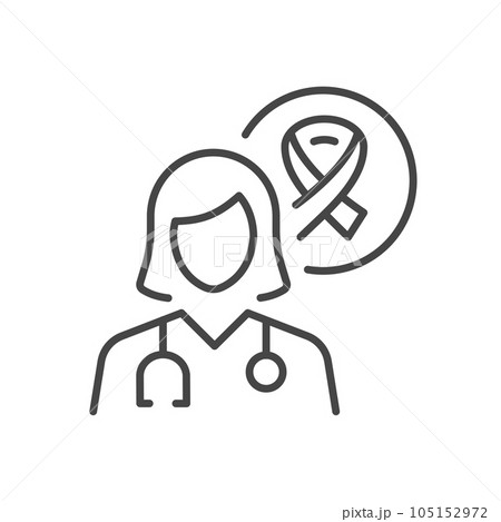Oncologist icon. Vector illustration. Editable stroke. Oncologist icon. Vector illustration. Editable stroke. 105152972