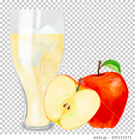 美味しそうなリンゴジュースのイラスト 105153571