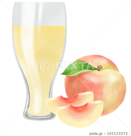 美味しそうな桃ジュースのイラスト 105153573