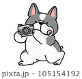 カメラを撮っているフレンチブルドッグ 105154192