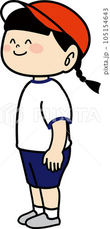 きおつけの姿勢の女の子2 きおつけの姿勢の女の子2 105154643