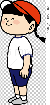 きおつけの姿勢の女の子2 きおつけの姿勢の女の子2 105154643