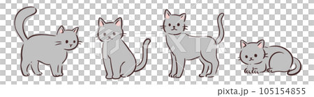 猫のイラスト素材セット 105154855