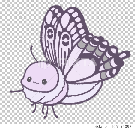 あしを前にのばす蝶(紫) あしを前にのばす蝶(紫) 105155092