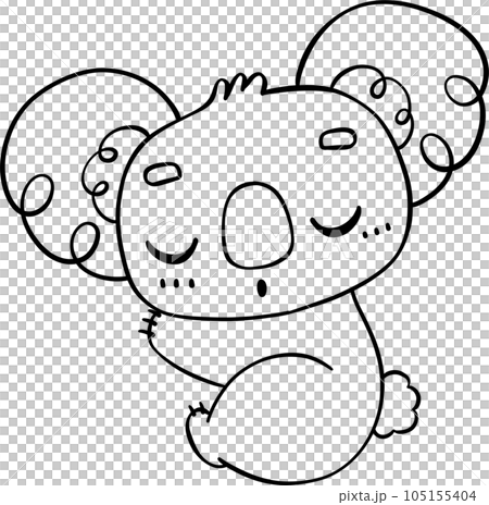 cute koala. simple illustration in doodle style isolated on white