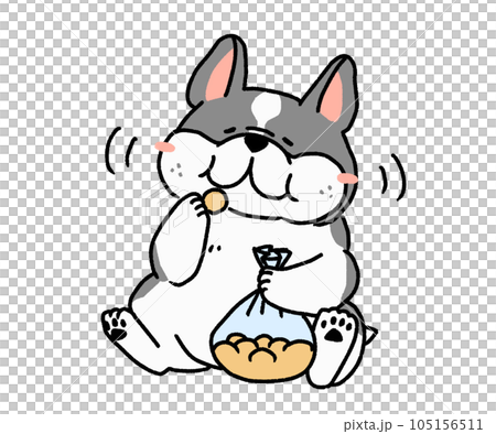 おやつを食べいているフレンチブルドッグ 105156511
