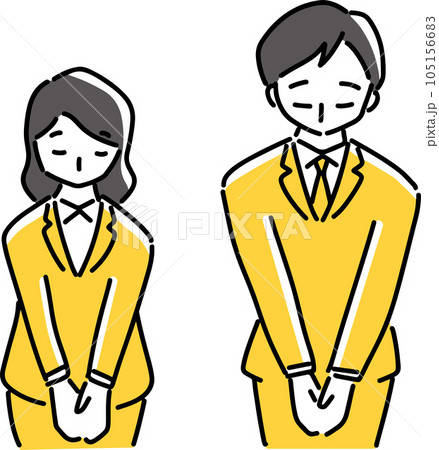 お詫びする男女会社員 お詫びする男女会社員 105156683