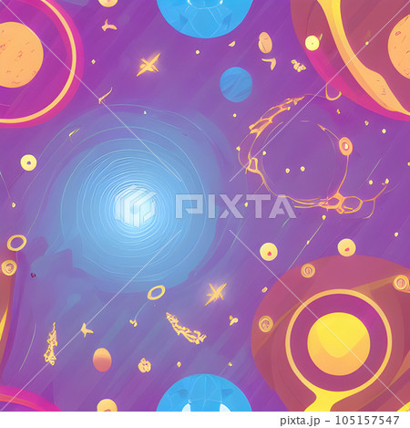 galaxy space draw abstract background, nebula...のイラスト素材 [105157547] - PIXTA