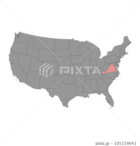 Virginia state map. Vector illustration. 105159041