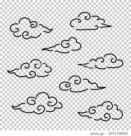 中華風の伝統雲(シンプル線画) 中華風の伝統雲(シンプル線画) 105159084