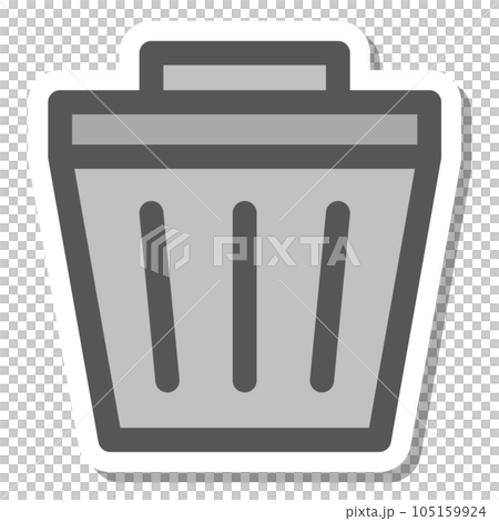Sticker style mini mini icon trash can 105159924