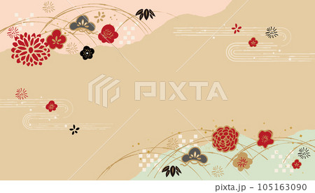 和風の背景素材のベクターイラスト 和風の背景素材のベクターイラスト 105163090
