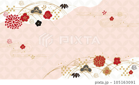 和風の背景素材のイラスト 和風の背景素材のイラスト 105163091