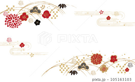 鶴のいる美しい和柄 105163103