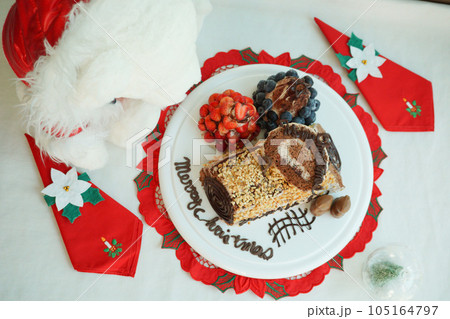 Christmas Cake, Tree cake and Buche de Noel 105164797