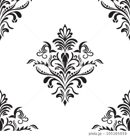 Damask floral motif tile pattern. Luxury tile isolated element. 105165059