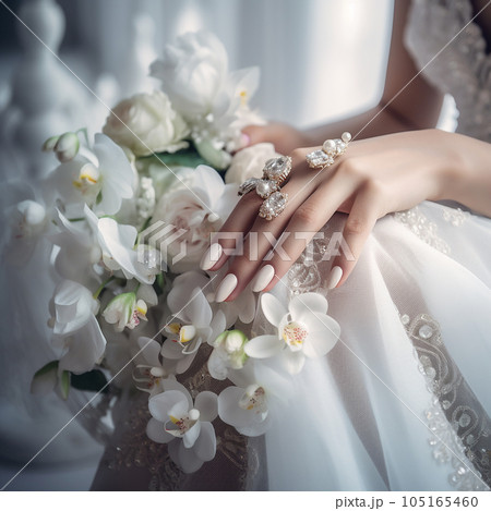Female hands with stylish manicure 105165460