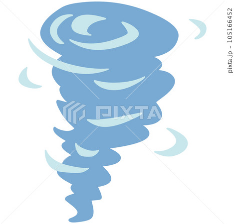 シンプルにデフォルメした青い竜巻のイラスト 105166452