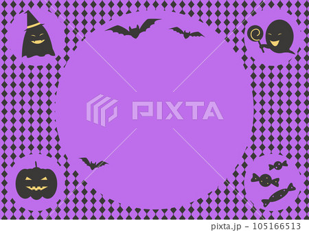 ハロウィン背景　かぼちゃやオバケのイラスト 105166513